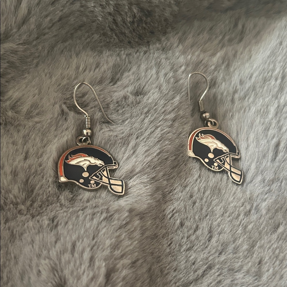 Broncos Football Helmet Earrings